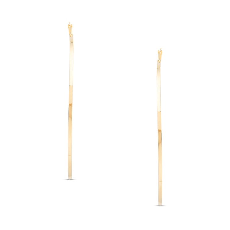 73.0mm Multi-Finish Hoop Earrings in Hollow 10K Gold