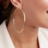 Thumbnail Image 2 of 73.0mm Multi-Finish Hoop Earrings in Hollow 10K Gold