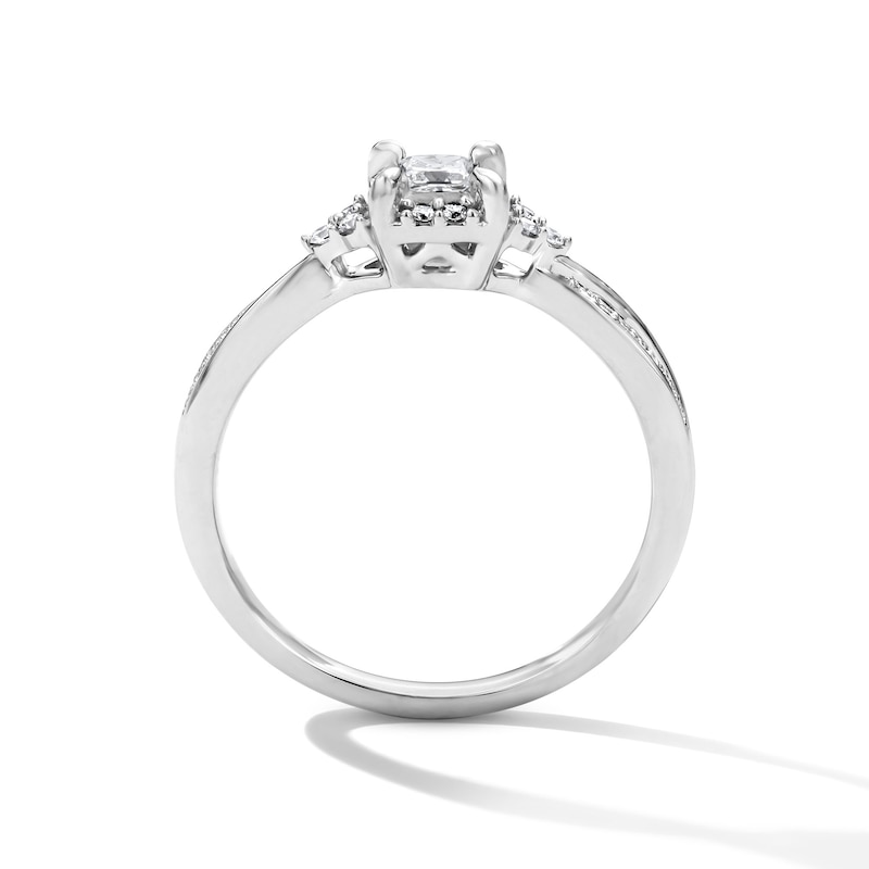 0.25 CT. T.W. Certified Princess-Cut Lab-Grown Diamond Frame Promise Ring in 10K Gold (F/VS2