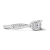 Thumbnail Image 4 of 0.25 CT. T.W. Certified Princess-Cut Lab-Grown Diamond Frame Promise Ring in 10K White Gold (F/VS2)