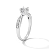Thumbnail Image 5 of 0.25 CT. T.W. Certified Princess-Cut Lab-Grown Diamond Frame Promise Ring in 10K White Gold (F/VS2)