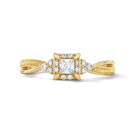 0.25 CT. T.W. Certified Princess-Cut Lab-Grown Diamond Frame Promise Ring in 10K Gold (F/VS2)