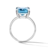 Thumbnail Image 3 of EFFY™ Collection Emerald-Cut Swiss Blue Topaz and 0.04 CT. T.W. Diamond Cocktail Ring in Sterling Silver