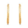 Thumbnail Image 3 of 30.0mm Diamond-Cut Knife-Edge Hoop Earrings in Hollow 14K Gold