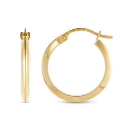 20.0mm Knife-Edge Hoop Earrings in Hollow 14K Gold