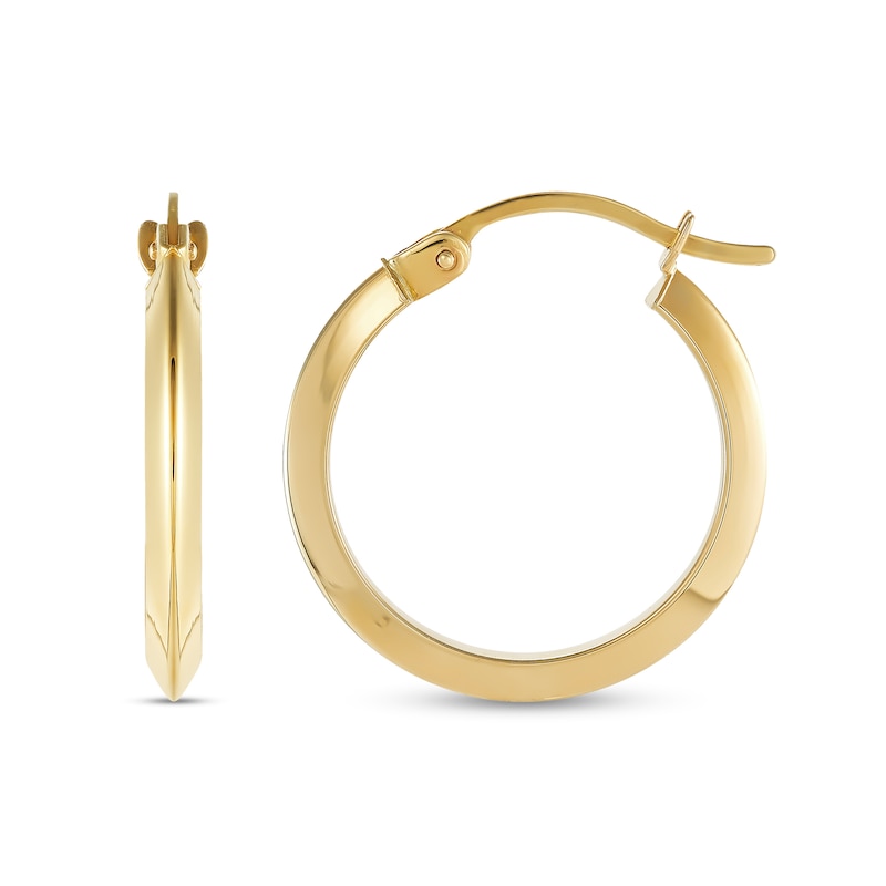 20.0mm Knife-Edge Hoop Earrings in Hollow 14K Gold