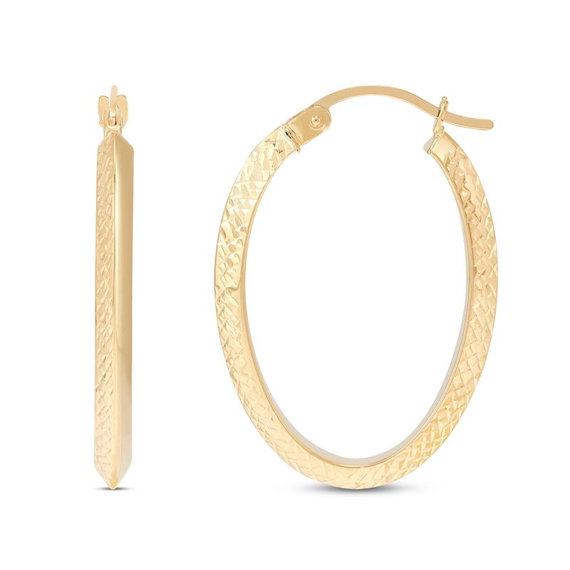 30.0mm Diamond-Cut Hoop Earrings in Hollow 14K Gold