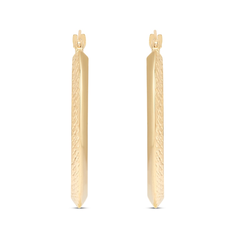 30.0mm Diamond-Cut Hoop Earrings in Hollow 14K Gold