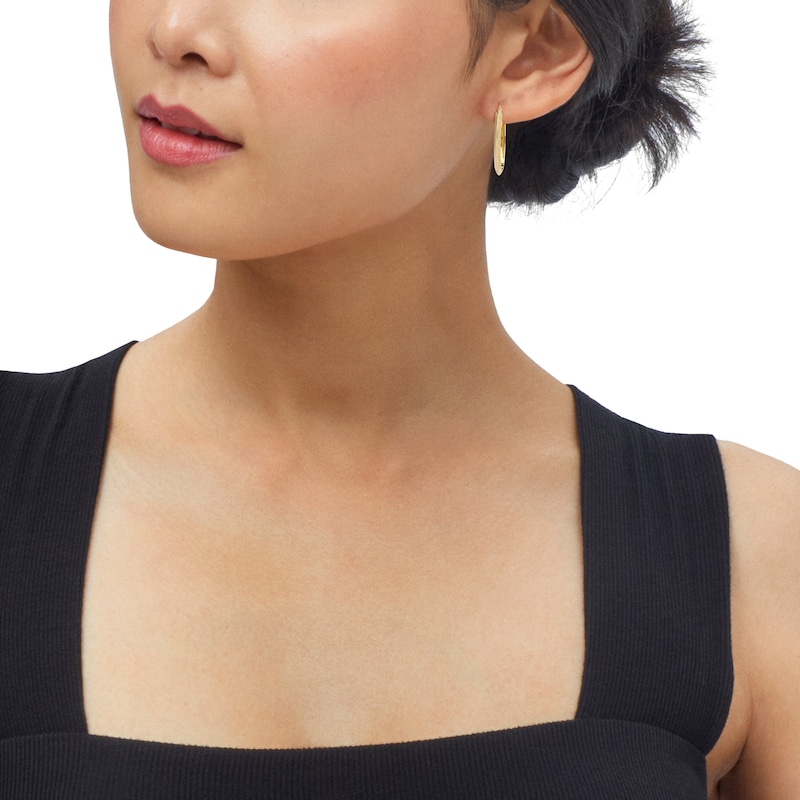 30.0mm Diamond-Cut Hoop Earrings in Hollow 14K Gold