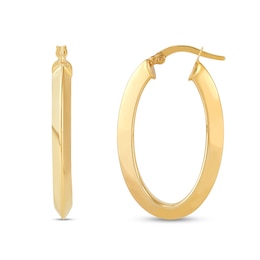 35.0mm Knife-Edge Oval Hoop Earrings in Solid 10K Gold