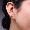 Thumbnail Image 2 of Marquise-Cut London Blue Topaz and White Lab-Created Sapphire Stud Earrings in Sterling Silver