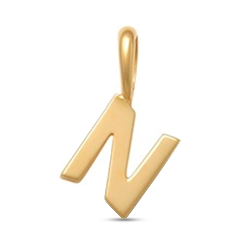 Letter "N" Initial Charm in 10K Gold