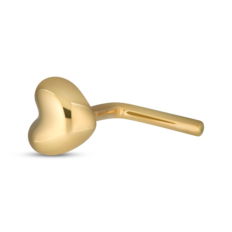 Heart Nose Stud in Solid 14K Gold - 20G