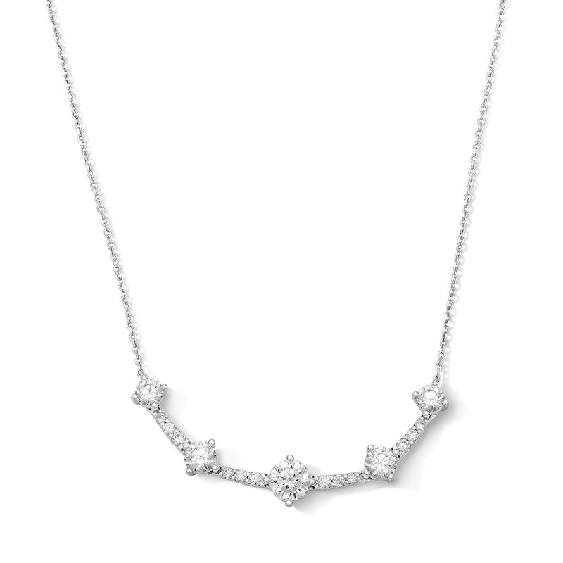 2.00 CT. T.W. Certified Lab-Grown Diamond Curved Bar Necklace in 10K White Gold (F/SI2)