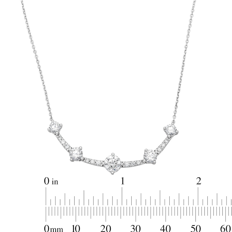 2.00 CT. T.W. Certified Lab-Grown Diamond Curved Bar Necklace in 10K White Gold (F/SI2)