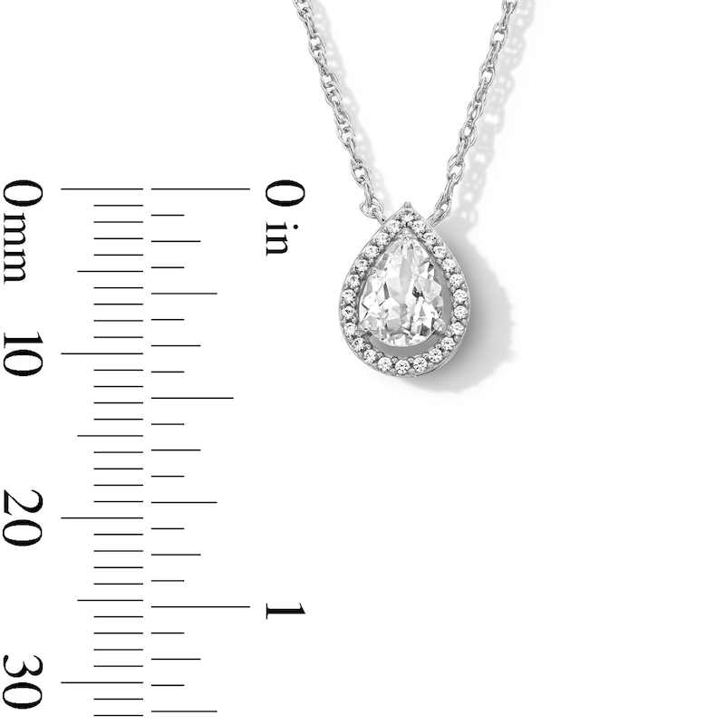 Pear-Shaped White Lab-Created Sapphire Pendant