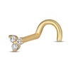 Thumbnail Image 1 of Cubic Zirconia Trio Screw Nose Stud in Solid 14K Gold - 20G