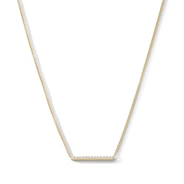 0.085 CT. T.W. Diamond Bar Necklace in 10K Gold - 17”