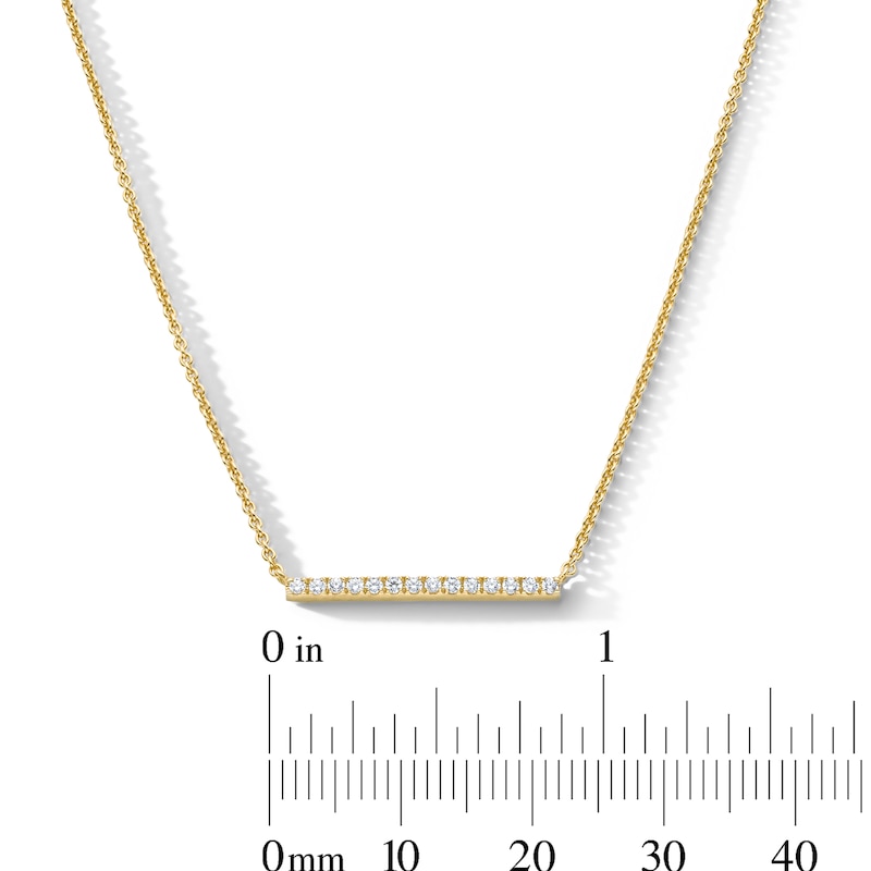 0.085 CT. T.W. Diamond Bar Necklace in 10K Gold - 17"