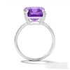 Thumbnail Image 2 of EFFY™ Collection Emerald-Cut Amethyst and 0.04 CT. T.W. Diamond Cocktail Ring in Sterling Silver