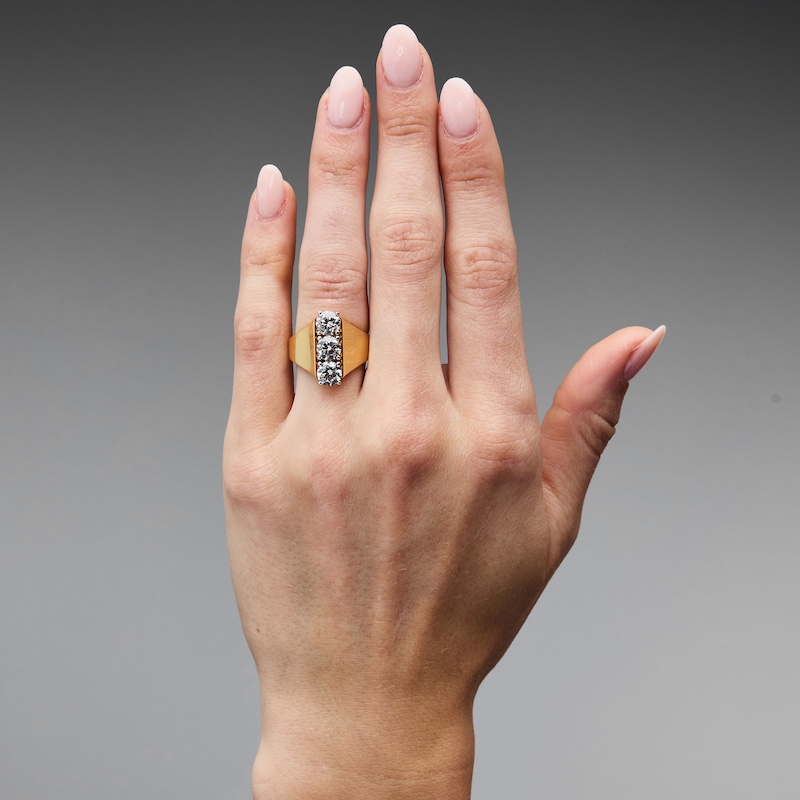 1.20 CT. T.W. Certified Lab-Grown Diamond Three-Stone Engagement Ring in 14K Gold (F/VS2)