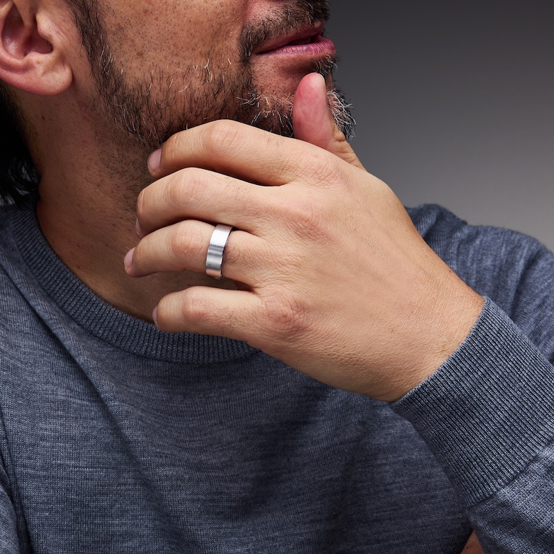 Neil Lane Men's 0.23 CT. T.W. Black Diamond Wedding Band 14K White Gold