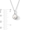 Thumbnail Image 2 of 8mm Freshwater Cultured Pearl and White Lab-Created Sapphire Pendant, Bolo Bracelet and Earrings Set in Sterling Silver