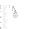 Thumbnail Image 3 of 8mm Freshwater Cultured Pearl and White Lab-Created Sapphire Pendant, Bolo Bracelet and Earrings Set in Sterling Silver