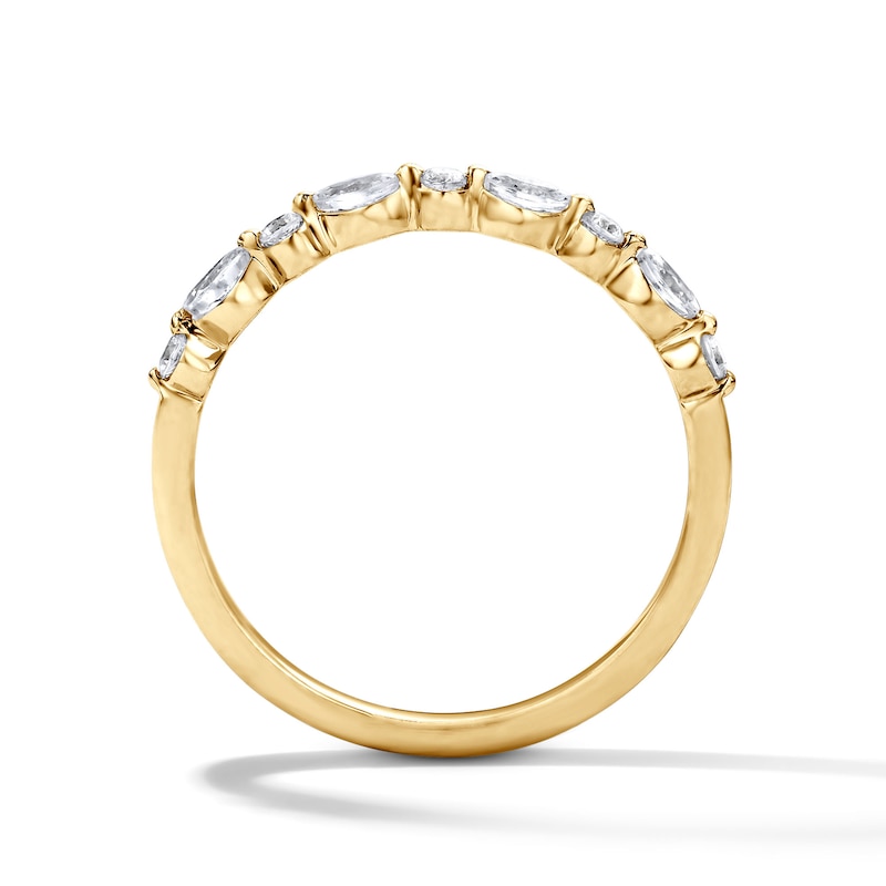 Main Image 3 of 0.25 CT. T.W. Marquise-Cut and Round Diamond Stackable Anniversary Ring in 14K Gold