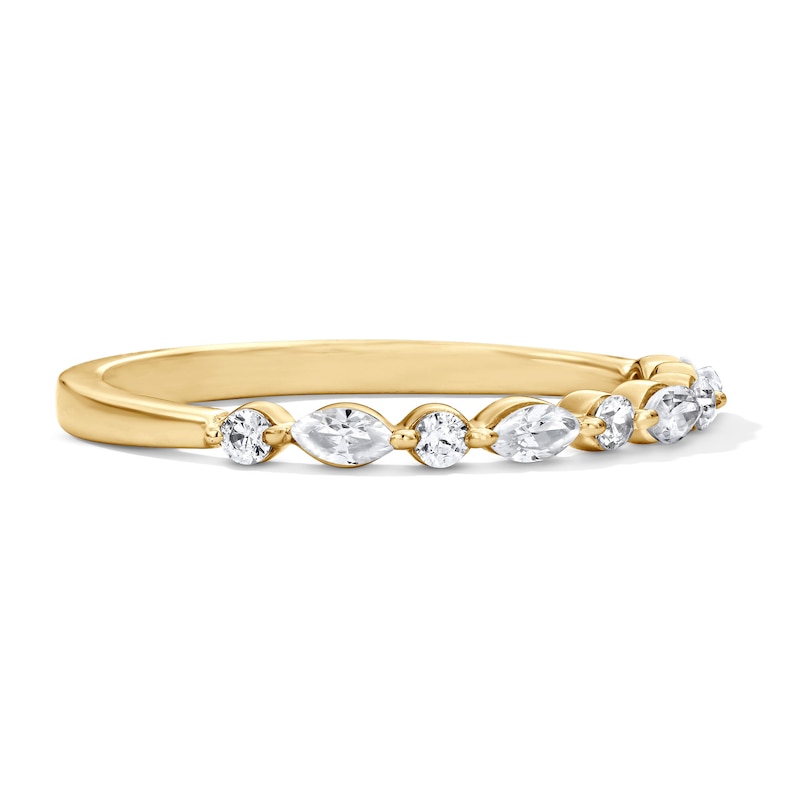 Main Image 4 of 0.25 CT. T.W. Marquise-Cut and Round Diamond Stackable Anniversary Ring in 14K Gold