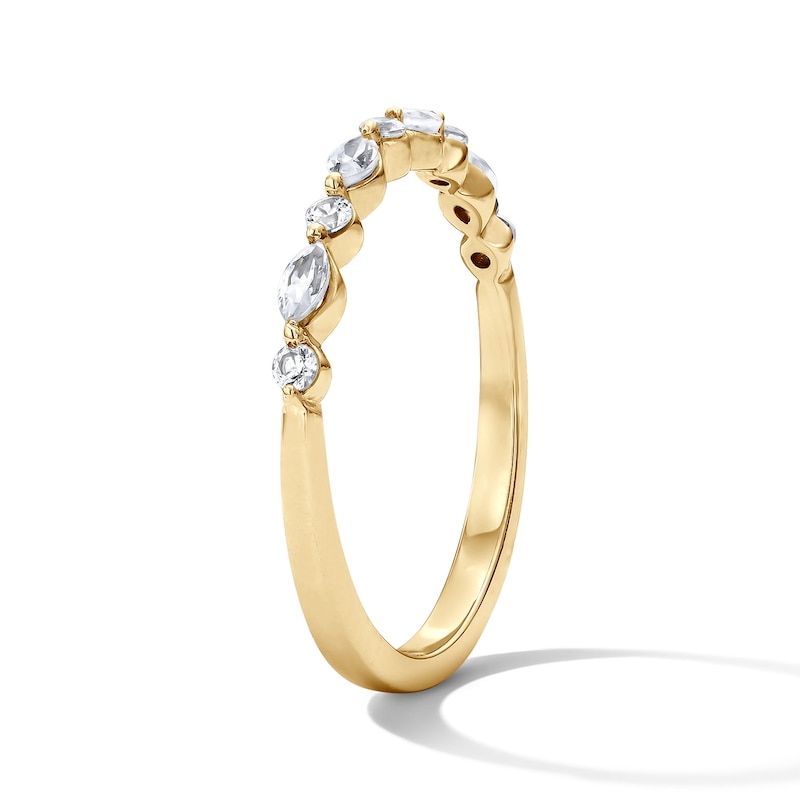 Main Image 5 of 0.25 CT. T.W. Marquise-Cut and Round Diamond Stackable Anniversary Ring in 14K Gold