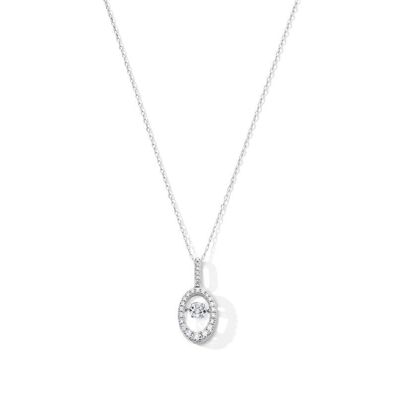 Unstoppable Love™ 0.70 CT. T.W. Certified Lab-Grown Diamond Oval Frame Pendant in Sterling Silver (F/VS2)