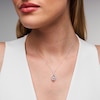 Thumbnail Image 2 of Unstoppable Love™ 0.70 CT. T.W. Certified Lab-Grown Diamond Oval Frame Pendant in Sterling Silver (F/VS2)