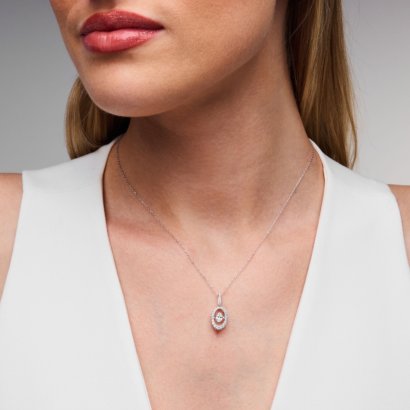 Unstoppable Love™ 0.70 CT. T.W. Certified Lab-Grown Diamond Oval Frame Pendant in Sterling Silver (F/VS2)