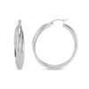 Thumbnail Image 1 of 30.0mm Crossover Tube Hoop Earrings in Hollow Sterling Silver