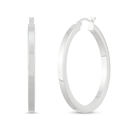 40.0mm Square-Tube Hoop Earrings in Hollow Sterling Silver