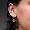 Thumbnail Image 2 of EFFY™ Collection Oval Citrine and White Zircon Hoop Drop Earrings in Sterling Silver with 14K Gold Plate