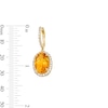 Thumbnail Image 2 of EFFY™ Collection Oval Citrine and White Zircon Hoop Drop Earrings in Sterling Silver with 14K Gold Plate