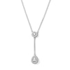 Thumbnail Image 1 of 0.50 CT. T.W. Pear-Shaped Certified Lab-Grown Diamond “Y” Frame Necklace in Sterling Silver (F/SI2)