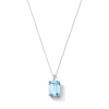 Thumbnail Image 1 of EFFY™ Collection Emerald-Cut Sky Blue Topaz and White Sapphire Pendant in Sterling Silver