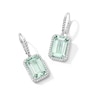 Thumbnail Image 1 of EFFY™ Collection Emerald-Cut Green Quartz and 0.45 CT. T.W. Diamond Frame Drop Earrings in Sterling Silver