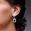 Thumbnail Image 2 of EFFY™ Collection Emerald-Cut Green Quartz and 0.45 CT. T.W. Diamond Frame Drop Earrings in Sterling Silver