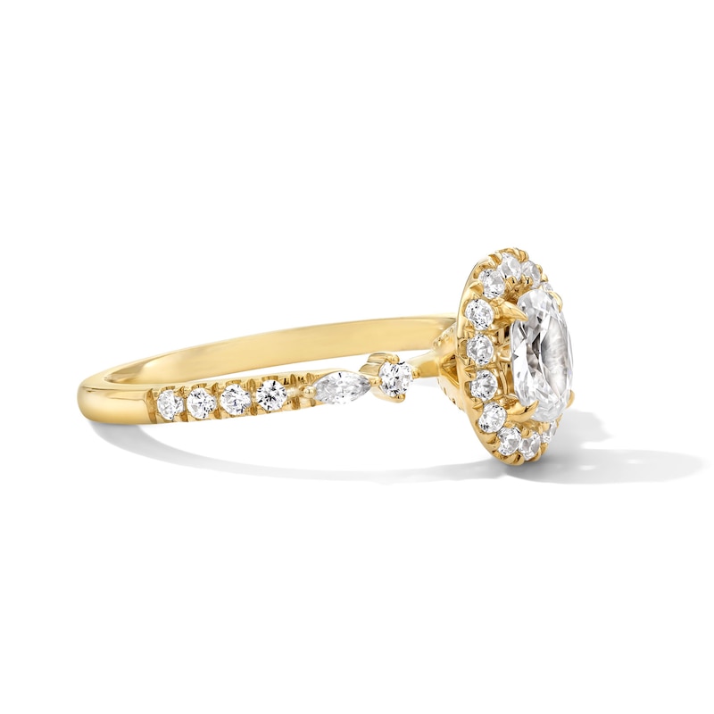Vera Wang Love Collection 0.80 CT. T.W. Oval Diamond Frame Engagement Ring in 14K Gold