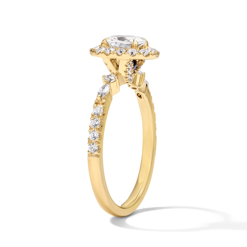 Vera Wang Love Collection 0.80 CT. T.W. Oval Diamond Frame Engagement Ring in 14K Gold