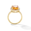 Thumbnail Image 2 of EFFY™ Collection Oval Citrine and White Zircon Cocktail Ring in Sterling Silver with 14K Gold Plate