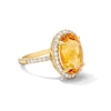 Thumbnail Image 3 of EFFY™ Collection Oval Citrine and White Zircon Cocktail Ring in Sterling Silver with 14K Gold Plate