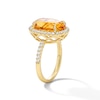 Thumbnail Image 4 of EFFY™ Collection Oval Citrine and White Zircon Cocktail Ring in Sterling Silver with 14K Gold Plate