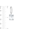 Thumbnail Image 3 of EFFY™ Collection Emerald-Cut White Topaz and White Sapphire Drop Earrings in Sterling Silver
