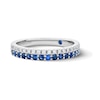 Thumbnail Image 1 of Vera Wang Love Collection 0.18 CT. T.W. Diamond and Sapphire Double-Row Anniversary Band in 14K White Gold (I/SI2)