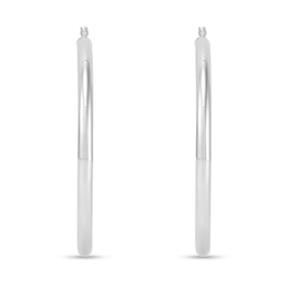 60.0mm Tube Hoop Earrings in Hollow Sterling Silver